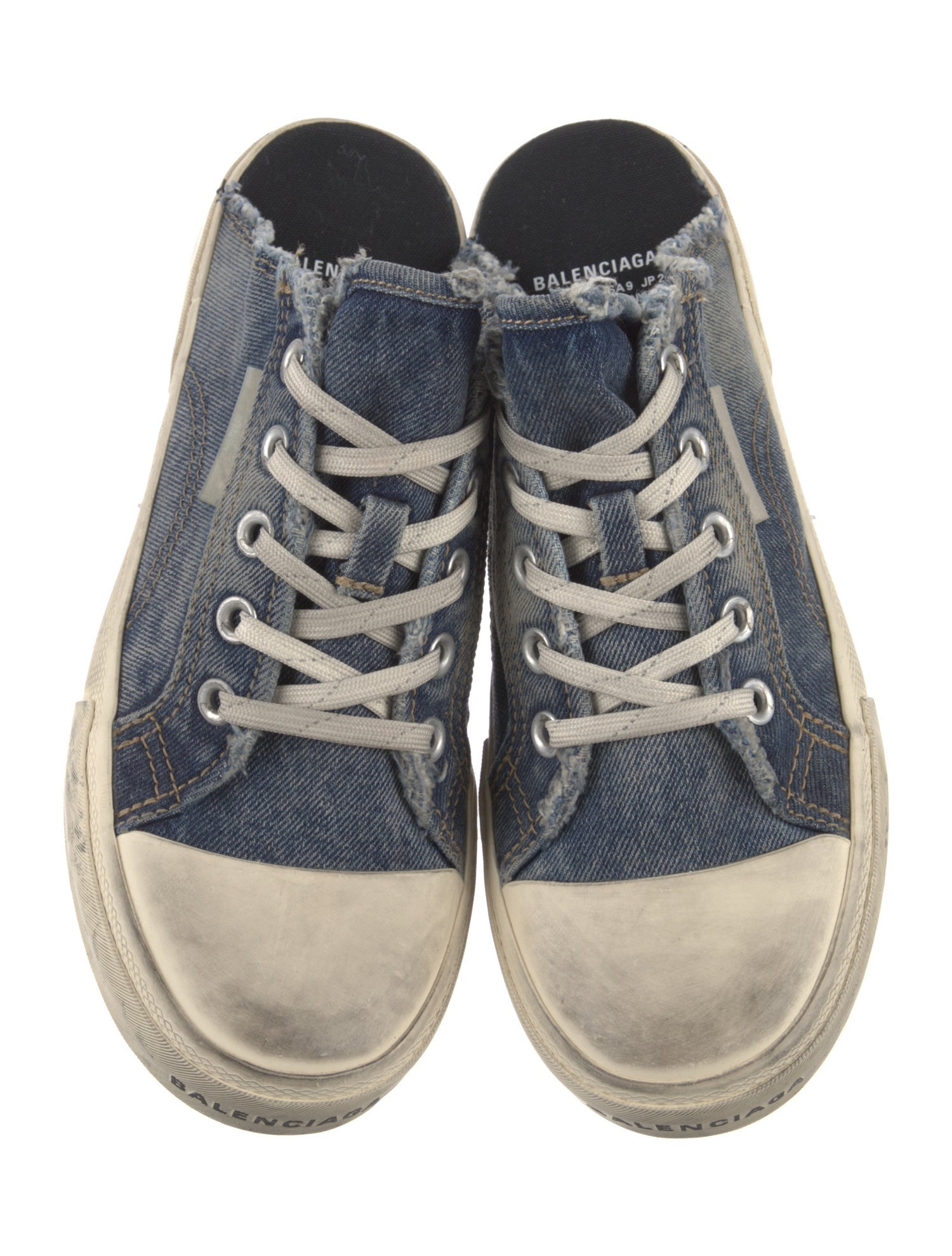 Balenciaga Denim Colorblock Pattern Sneakers